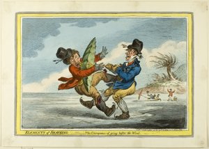 Skridskoåkningens element: Konsekvensen av att gå före vinden av James Gillray