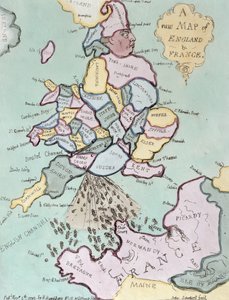 The French Invasion, or John Bull Bombarding the Bum-Boats, utgiven av Hannah Humphrey 1793 (handkolorerad etsning)
