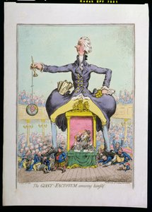 The Giant Factotum amusing yourself, publicerad av Hannah Humphrey 1797 (handfärgad etsning)