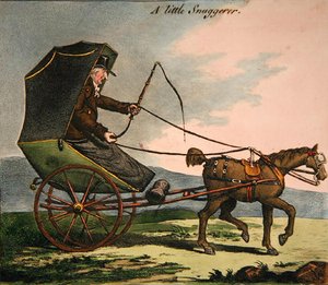 The Little Snuggerer (färgad gravyr) av James Gillray