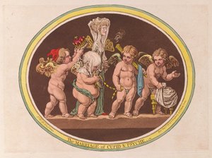 Amors och Psyches äktenskap, pub. 1797 (handfärgad gravyr)