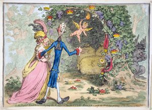 The Nuptial Bower, pub. Hannah Humphrey, 13 februari 1797 (handfärgad gravyr)