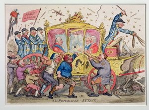 The Republican Attack, publicerad av Hannah Humphrey 1795 (handfärgad etsning)