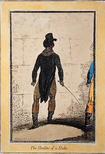 The Shadow of a Duke, publicerad av Hannah Humphrey 1795 (handfärgad etsning) av James Gillray