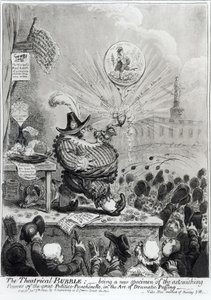 Theatrical Bubble... publicerad av Hannah Humphrey (fl.1778-1822) 1805 (etching und aquatint)