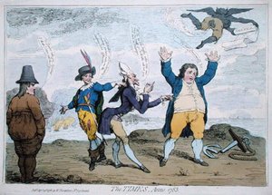 The Times, Anno 1783, publicerad av William Humphrey (handfärgad etsning) av James Gillray