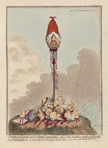 Frihetens träd måste planteras omedelbart, publicerad 1797 (handfärgad gravyr) av James Gillray