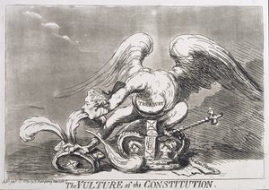 The Vulture of the Constitution, publicerad av Hannah Humphrey 1789