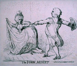 The York Menuet, publicerad av Hannah Humphrey 1791 (etsning) av James Gillray