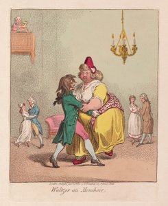 Waltzer au Mouchoir, pub. 1800 (handfärgad gravyr)