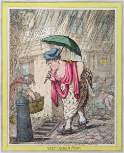 Wet Under Foot, publicerad av Hannah Humphrey 1812 (handfärgad etsning)