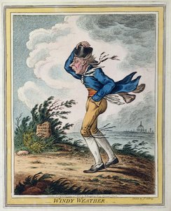 Windy Weather, utgiven av Hannah Humphrey 1808 (handkolorerad etsning)