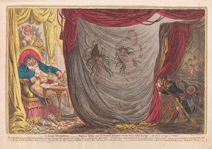 __ ci devant Occupations, eller Madam Talian och kejsarinnan Josephine som dansar naken inför barrass vintern 1797 - ett faktum!, pub. 1805 (handfärgad gravyr)
