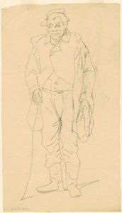 Afroamerikansk figur, ca 1840-1850 (grafit) av James Goodwin Clonney