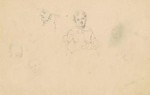 Studies of Figures, c.1836-43 (grafit på vävt papper) av James Goodwin Clonney