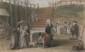 Figurer som tar vattnet på spaet i Scarborough