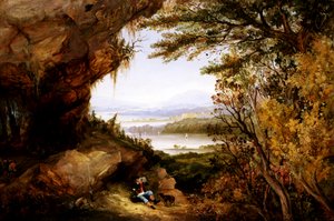 Scen på Hudson Rip Van Winkle, 1845.