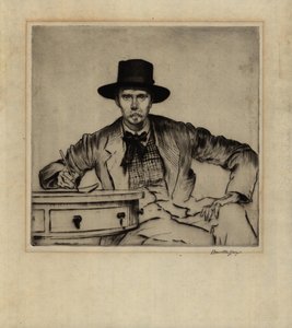 Porträtt av gravören J. Hamilton Hay, 1915 (torrnålsetsning)