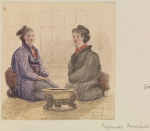 Japanska "moosmes", ca 1868 (akvarell) av James Henry Butt