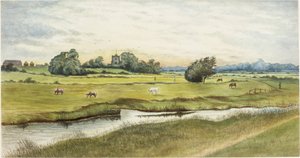 Ryton Meadows (akvarell och kroppsfärg på papper)
