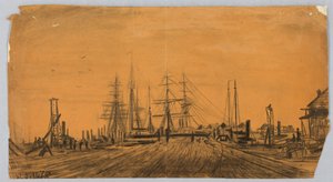 Skeppsvarv och pir av James Henry Moser