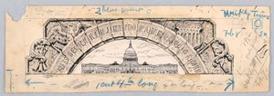 U.S. Capitol Building, under en båge av de tretton staterna