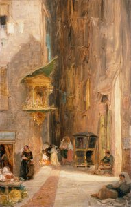 Gata i Genua (olja på duk) av James Holland