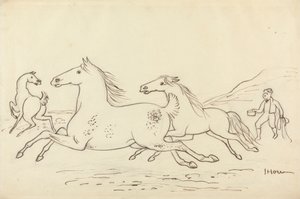 Tre hästar och stallkille av James Howe