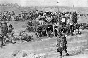 Gideon väljer de trehundra av Tissot - Bibeln