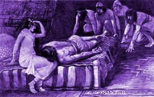 "Samson är tillfångatagen" av J James Tissot -Bibel