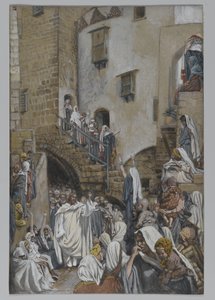 A Woman Cries Out in the Crowd, illustration från The Life of Our Lord Jesu Christ, 1886-94 (wc över grafit på papper) av James Jacques Joseph Tissot
