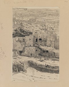 Ett hörn av byn Siloam, illustration från Vår Herre Jesu Kristi liv (bläck & grafit på kartong) av James Jacques Joseph Tissot