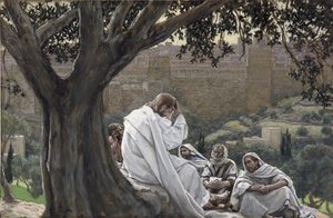Kristus förutsäger templets förstörelse, illustration till The Life of Christ, c.1886-94 (wc & gouache på kartong) av James Jacques Joseph Tissot