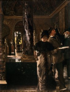 Utländska besökare i Louvren, ca 1880 av James Jacques Joseph Tissot