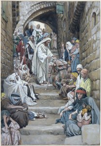 I byarna fördes de sjuka till honom, illustration till The Life of Christ, c.1886-94 (wc & gouache på kartong) av James Jacques Joseph Tissot