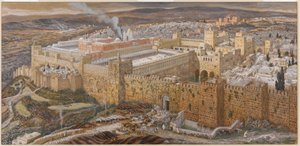 Jerusalem and the Temple of Herodes in Our Lords Time, illustration från The Life of Christ, c.1886-94 (wc & gouache på kartong) (se även 101203)
