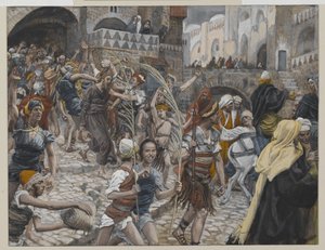 Jesus ledde från Kaifas till Pilatus, illustration från Vår Herre Jesu Kristi liv, 1886-94 (wc över grafit på papper) av James Jacques Joseph Tissot