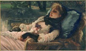 La Rêveuse Drömmaren, eller sommarkväll, ca. 1876. av James Jacques Joseph Tissot