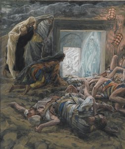 Maria Magdalena och de heliga kvinnorna vid graven, illustration från Vår Herre Jesu Kristi liv, 1886-94 (wc över grafit på papper) av James Jacques Joseph Tissot
