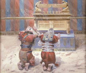 Moses och Joshua före tabernaklet, ca 1896-1902.