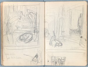 Sidor från ett album med Sketches for The Life of Our Lord Jesus Christ, sent 1880-tal (grafit och tvätt på papper) av James Jacques Joseph Tissot