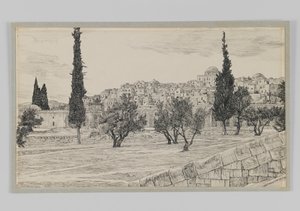 Place of the Gentiles Court, Haram, illustration från The Life of Our Lord Jesu Christ (bläck på papper) av James Jacques Joseph Tissot