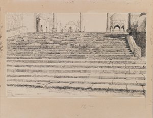 Trappa till domstolen i Haram, illustration från Vår Herre Jesu Kristi liv (bläck & grafit på kartong) av James Jacques Joseph Tissot