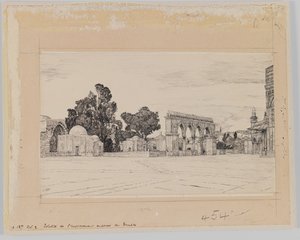 Förmodad plats för templet, illustration från Vår Herre Jesu Kristi liv (bläck på papper) av James Jacques Joseph Tissot