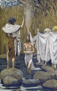 The Bapteme of Jesus - The Baptim of Jesus - från "" The Life of Our Lord Jesus Christ"" - 1899 av James Tissot - The Life of Our Lord Jesus Christ, av Jacques Joseph (Jacques Joseph) Tissot dit James Tissot (1836- 1902) av James Jacques Joseph Tissot