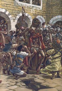 The Crown of Thorns - från "The Life of Our Lord Jesus Christ" - 1899 av James Tissot - La vie de notre seigneur Jesus Christ, av Jacques Joseph (Jacques Joseph) Tissot dit James Tissot (1836-1902) av James Jacques Joseph Tissot