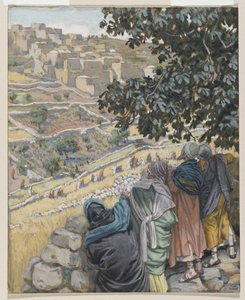 Lärjungarna äter vete, illustration från Vår Herre Jesu Kristi liv (wc över grafit på papper) av James Jacques Joseph Tissot