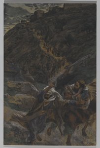 Apostlarnas flykt, illustration från Vår Herre Jesu Kristi liv, 1886-94 (wc över grafit på papper) av James Jacques Joseph Tissot