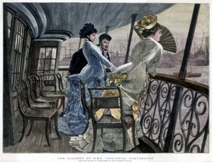 The Gallery of H M S Calcutta, Portsmouth, c1850-1900. av James Jacques Joseph Tissot