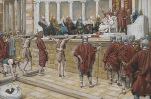 The Judgment on the Gabbatha, illustration från The Life of Our Lord Jesu Christ, 1886-94 (wc över grafit på papper) av James Jacques Joseph Tissot